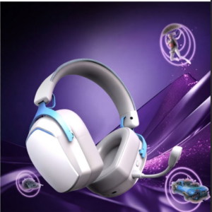 Premium White & Purple Gaming Headset